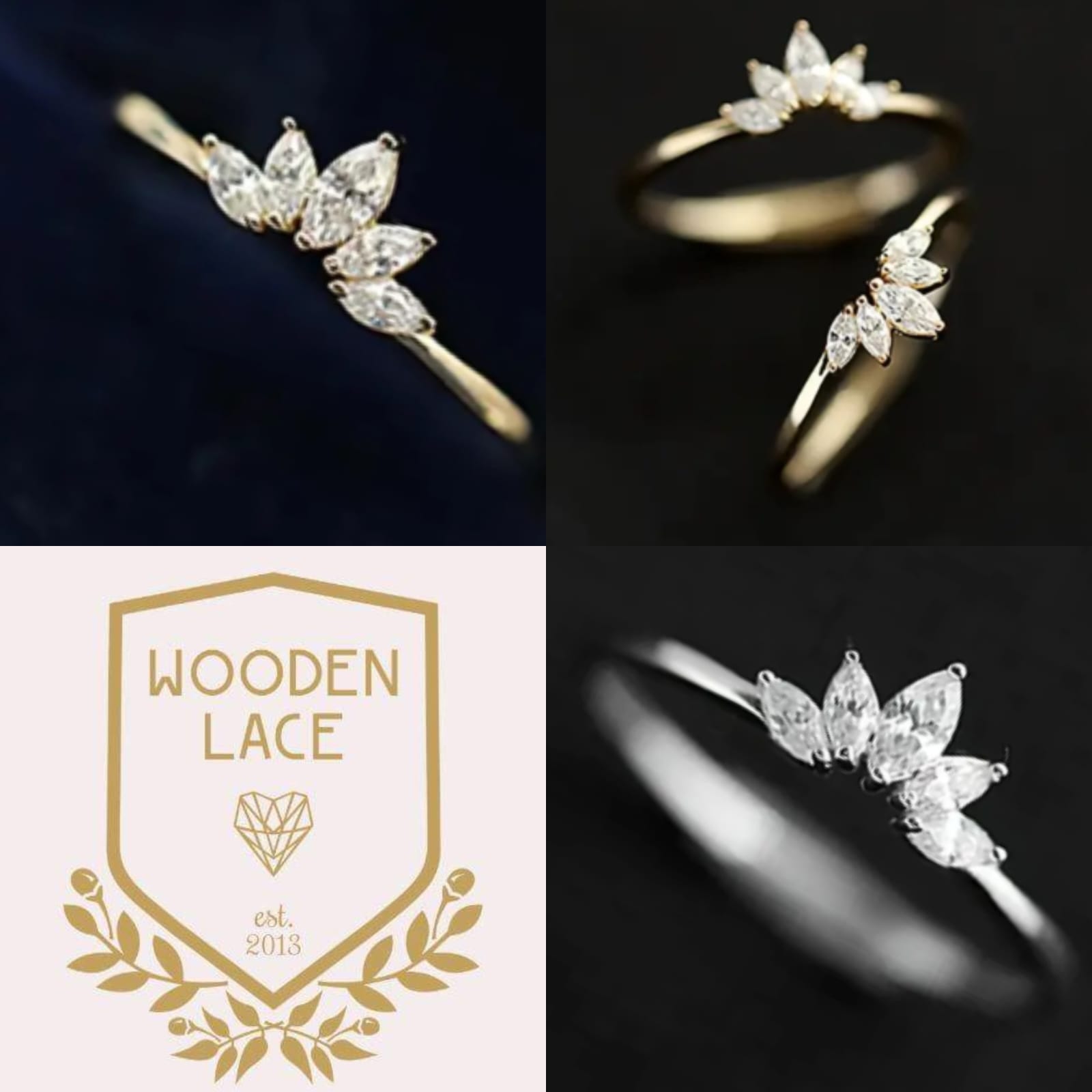 Small pave ring in sterling silver 925 or 18k gold coated R650