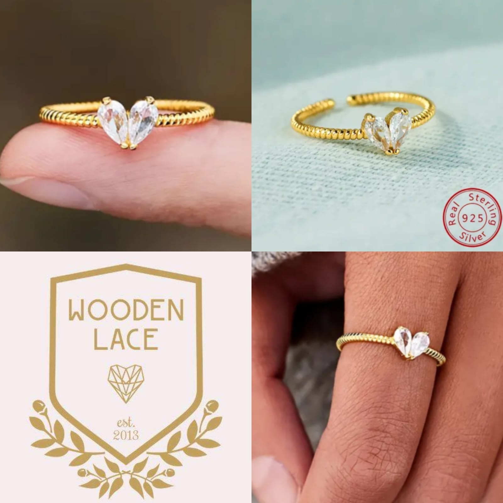 Teardrop heart 18k gold ring. Diffrent sizes available R750