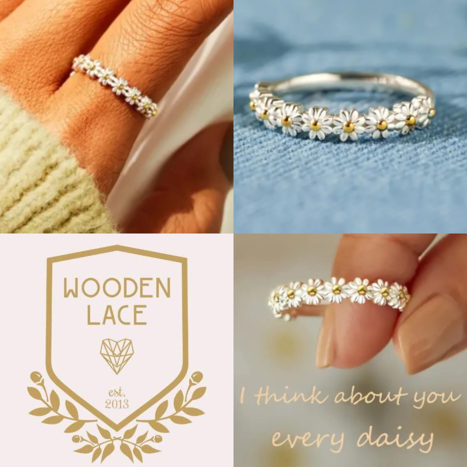 Think about you every daisy ring. Sterling silver 925. Different sizes available. R850
