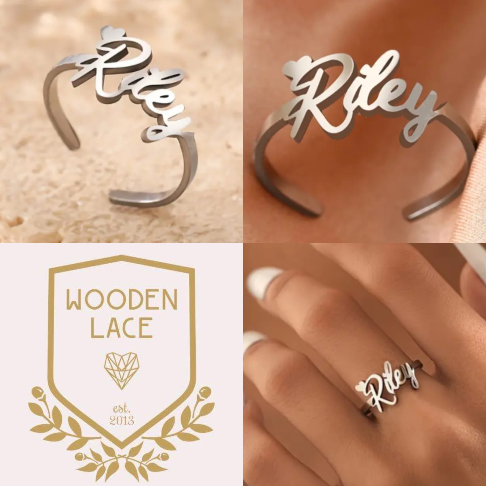 Personilized silver ring R650 Waterproof and tarnish proof