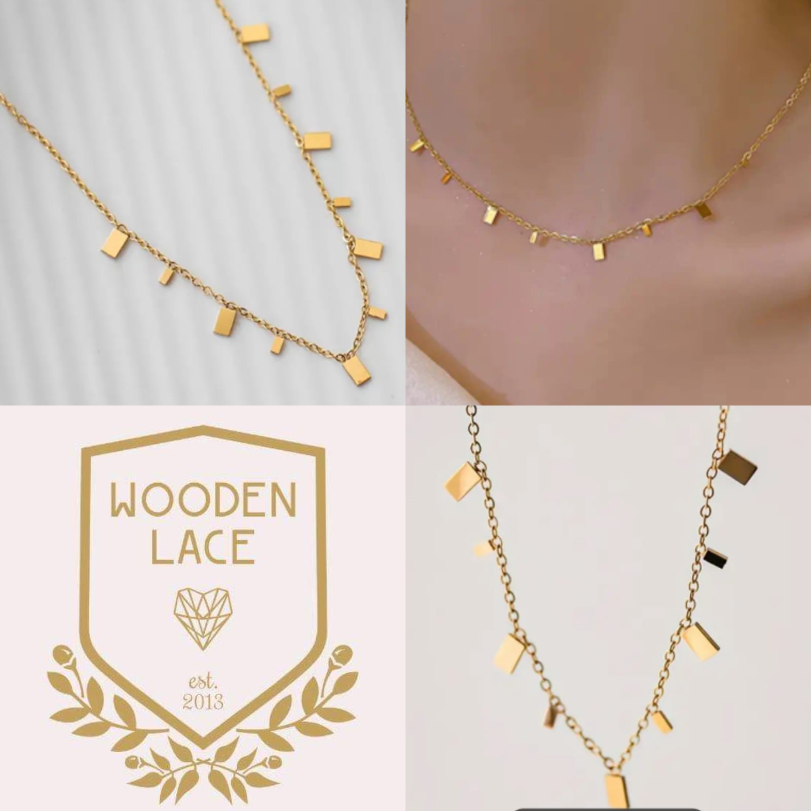 Blocks gold necklace R850 Waterproof and tarnish-proof