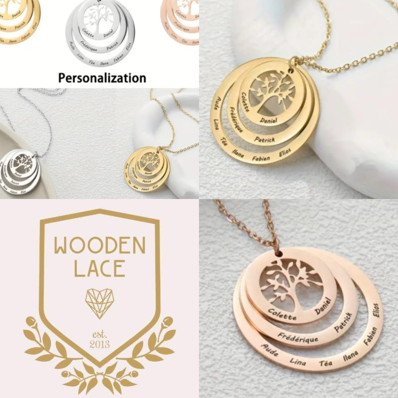 Tree of life in various metals plus engraving R1200 waterproof and tarnish-proof