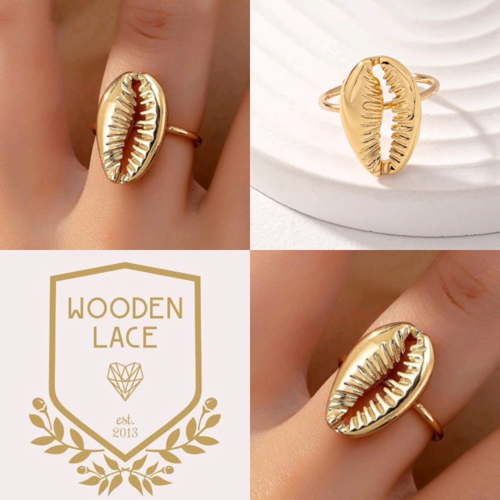 Beach ring in yellow gold R650