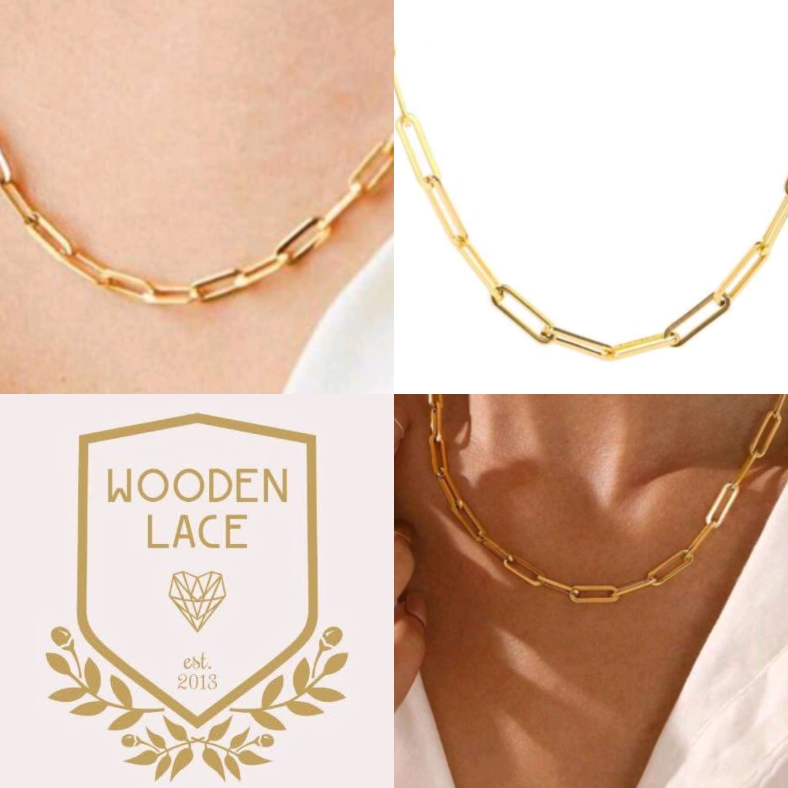 Paperclip yellow gold necklace R750